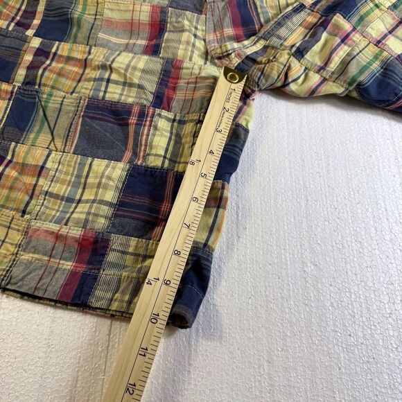 Chor Mens Cargo Shorts 38 Madras Patchwork Plaid Camo Vintage Bermuda Preppy Y2K - Picture 3 of 8